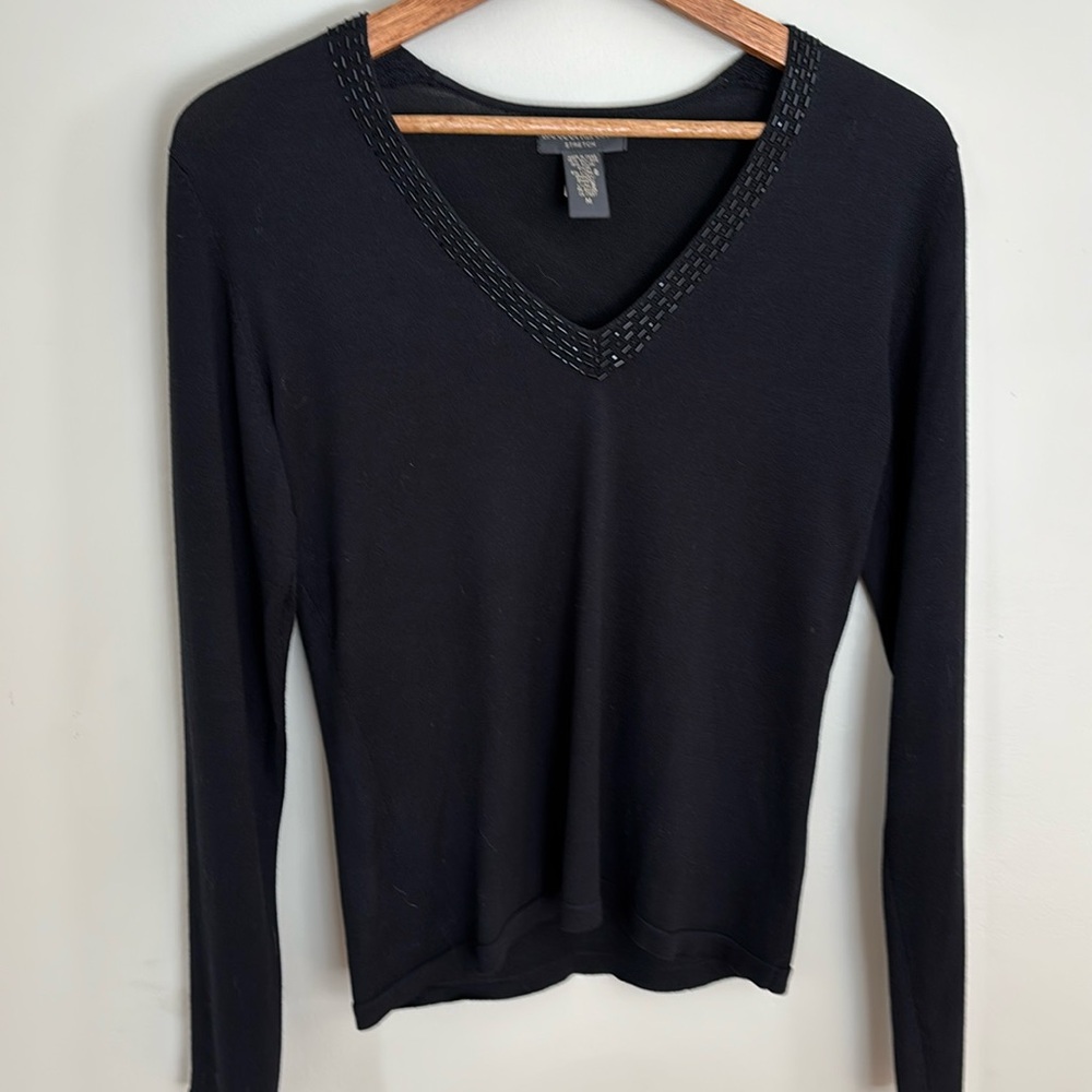 Banana Republic Black Long Sleeve with Beading